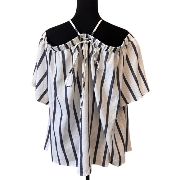 New Vince Camuto Women's Off-The-Shoulder Halter Neck Blouse Tops Plus Size 3X - Picture 4 of 6